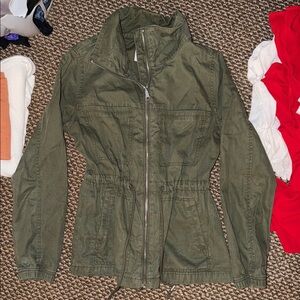 Old Navy Olive Green Drawstring Utility Jacket